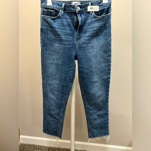 Paige Sarah Slim Crop Jeans w/Raw Hem Size 32 Sundown